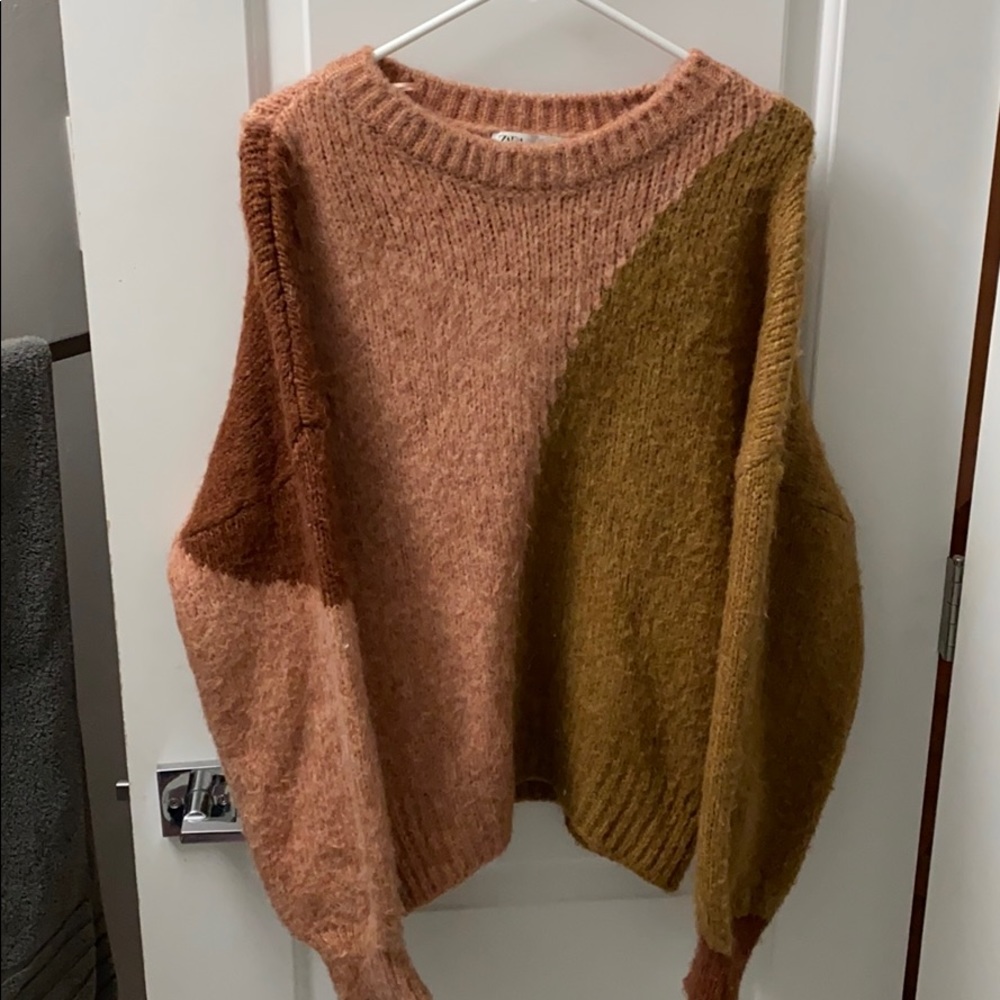 zara color-block sweater